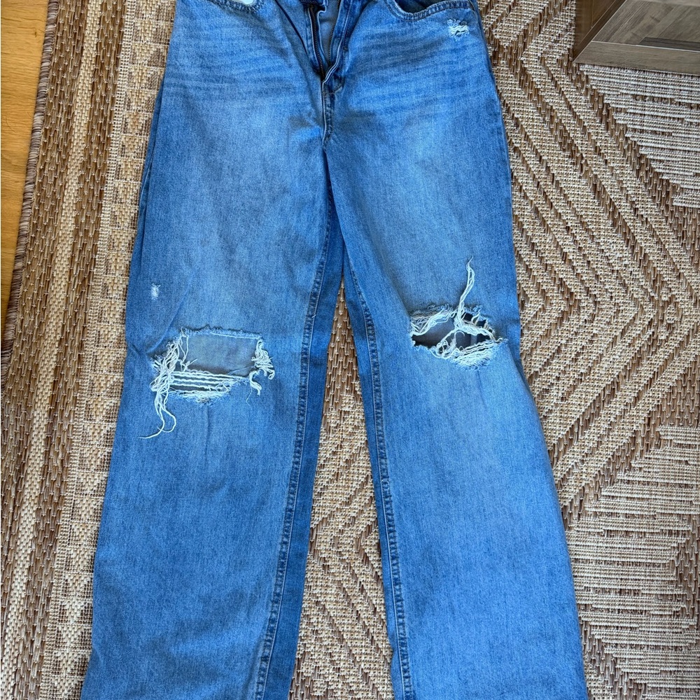 Distressed Blue Boyfriend Jeans
